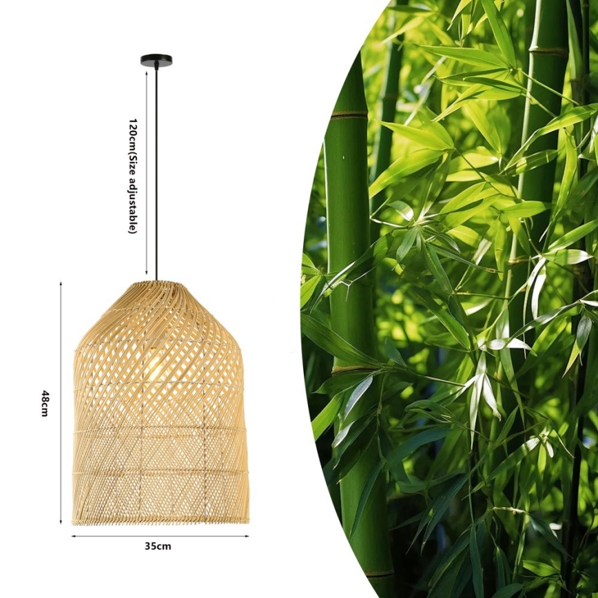 Lustr na lanku PELO 1xE27/40W/230V pr. 35 cm ratan