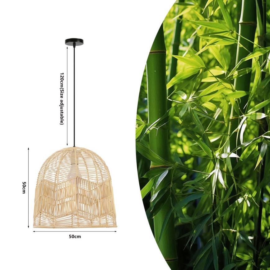 Lustr na lanku PELO 1xE27/40W/230V pr. 50 cm ratan