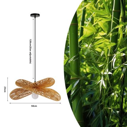 Lustr na lanku MARIPOSA 1xE27/40W/230V pr. 50 cm juta