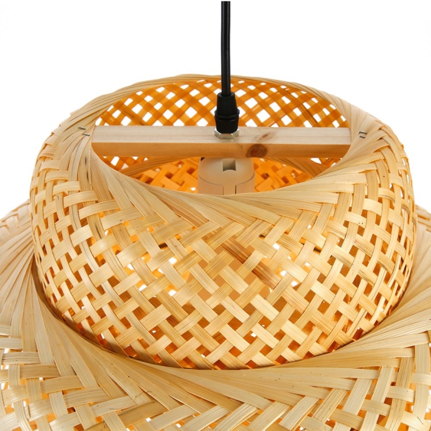 Lustr na lanku HILO 1xE27/40W/230V pr. 38 cm bambus
