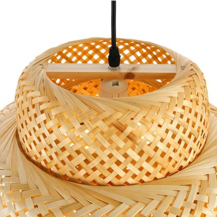 Lustr na lanku HILO 1xE27/40W/230V pr. 47 cm bambus