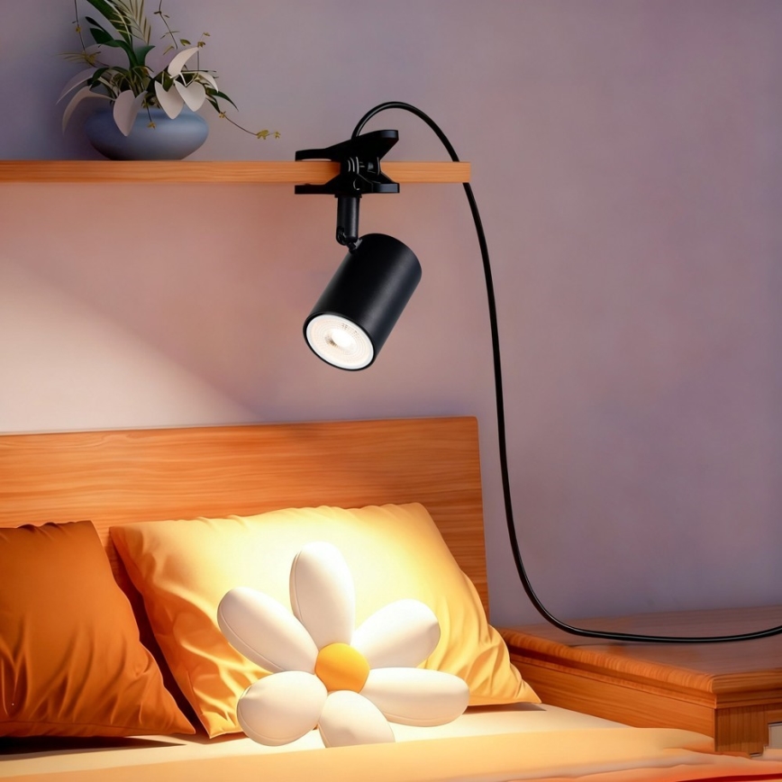 Lampa s klipem PUNTO 1xGU10/9W/230V černá
