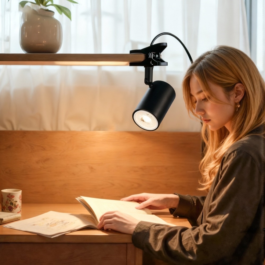 Lampa s klipem PUNTO 1xGU10/9W/230V černá