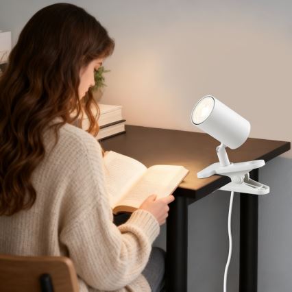 Lampa s klipem PUNTO 1xGU10/9W/230V bílá