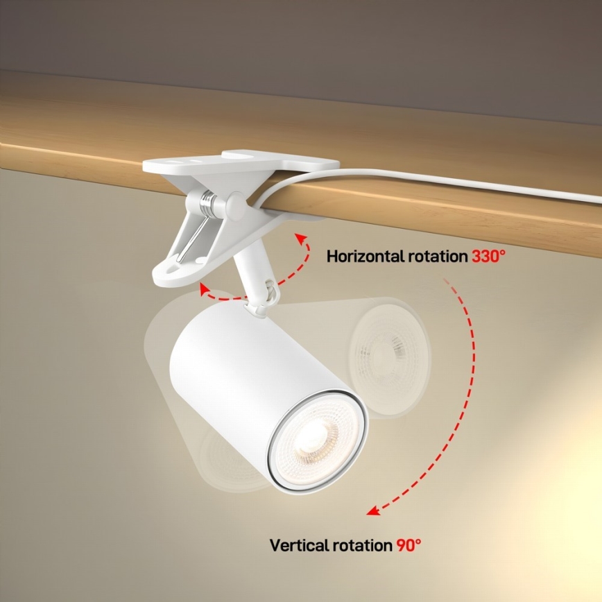Lampa s klipem PUNTO 1xGU10/9W/230V bílá
