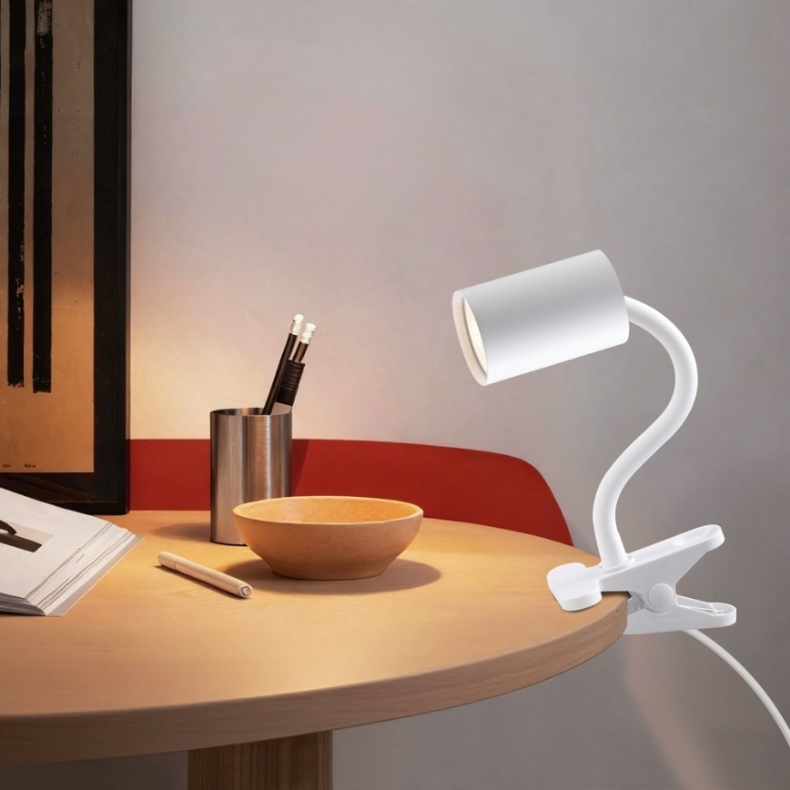 Flexibilní lampa s klipem PUNTO 1xGU10/9W/230V bílá