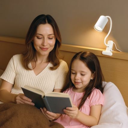 Flexibilní lampa s klipem PUNTO 1xGU10/9W/230V bílá