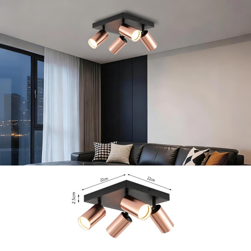 Bodové svítidlo PUNTO 4xGU10/9W/230V rose gold