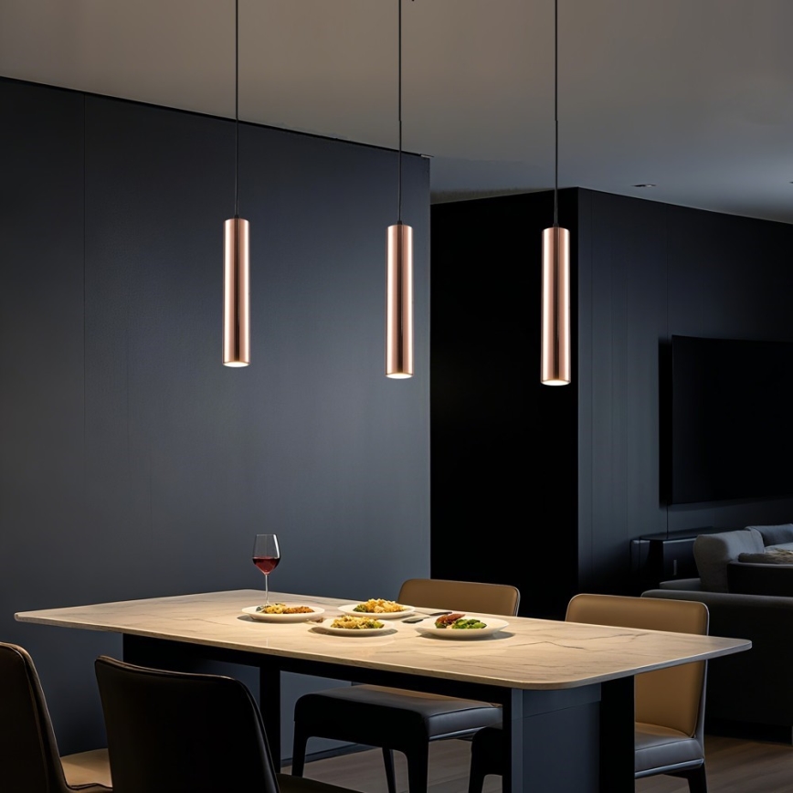 Lustr na lanku PUNTO 1xGU10/9W/230V rose gold