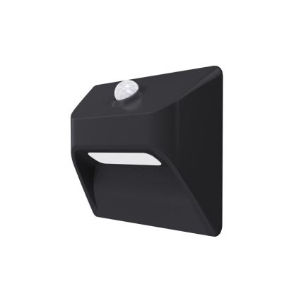 LED Nabíjecí schodišťové svítidlo se senzorem pohybu a soumraku STEP LIGHT LED/0,3W/3,7V 2200 mAh IP53 černá