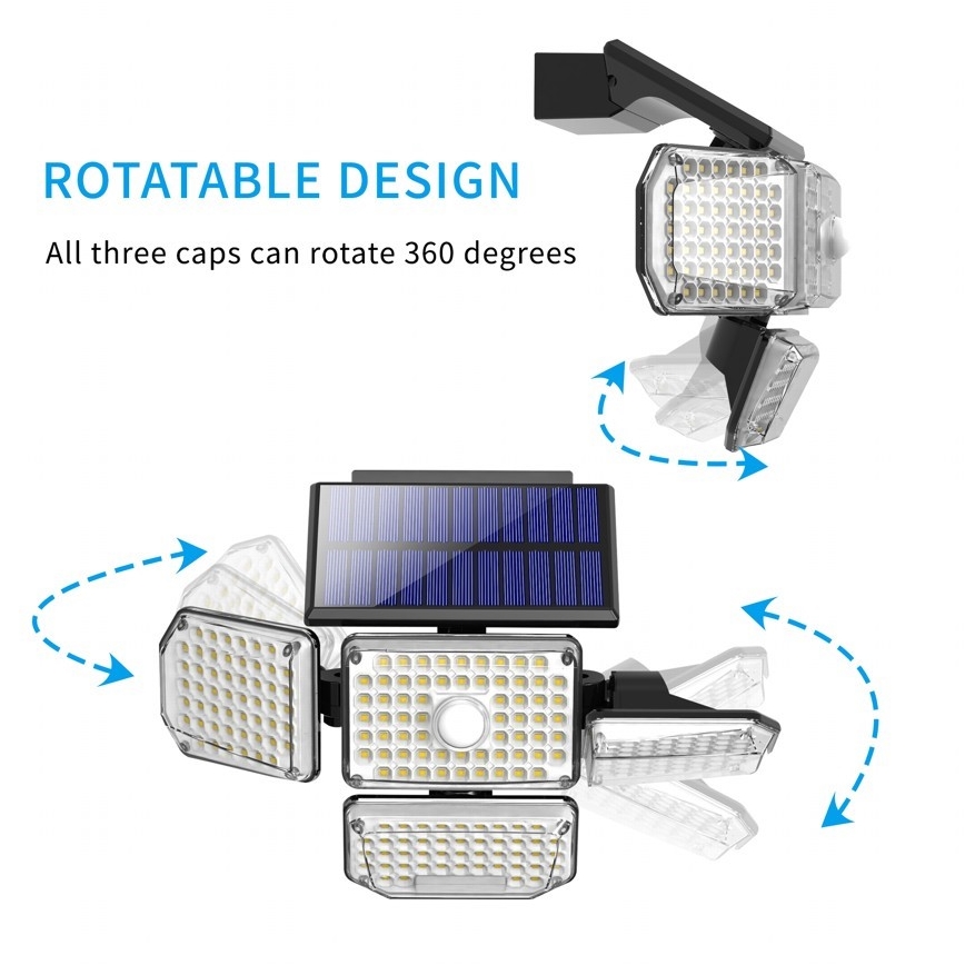 LED Solární nástěnné svítidlo se senzorem LED/5W/5,5V IP65 2400 mAh