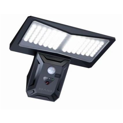 LED Solární nástěnné svítidlo se senzorem LED/2,6W/5,5V IP65 černá