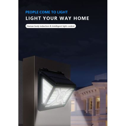 SADA 2x LED Solární nástěnné svítidlo se senzorem LED/7W/5V IP65