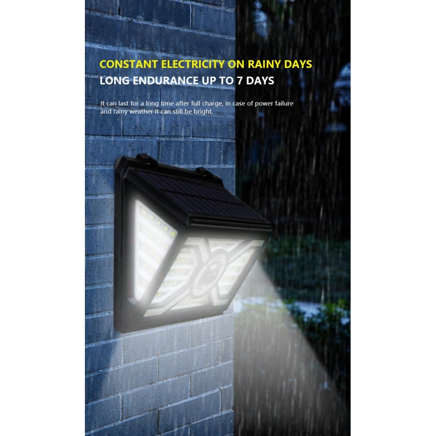 SADA 2x LED Solární nástěnné svítidlo se senzorem LED/7W/5V IP65