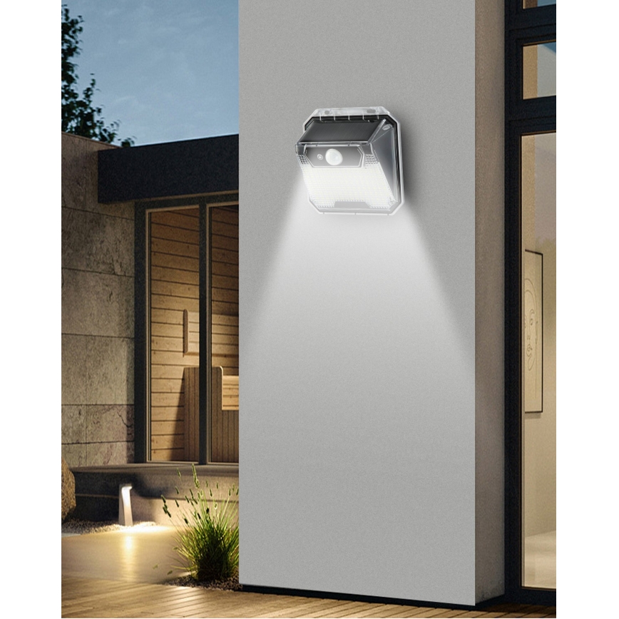 LED Solární nástěnné svítidlo se senzorem LED/3W/5,5V IP65 1200 mAh
