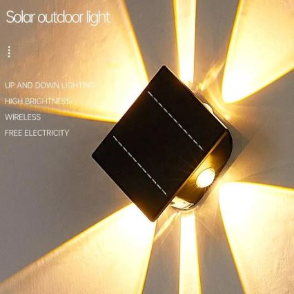 LED Solární nástěnné svítidlo se senzorem LED/2W/5V IP54 1300 mAh