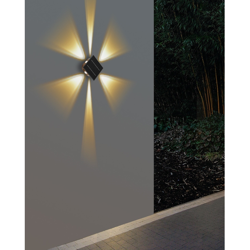 LED Solární nástěnné svítidlo se senzorem LED/2W/5V IP54 1300 mAh