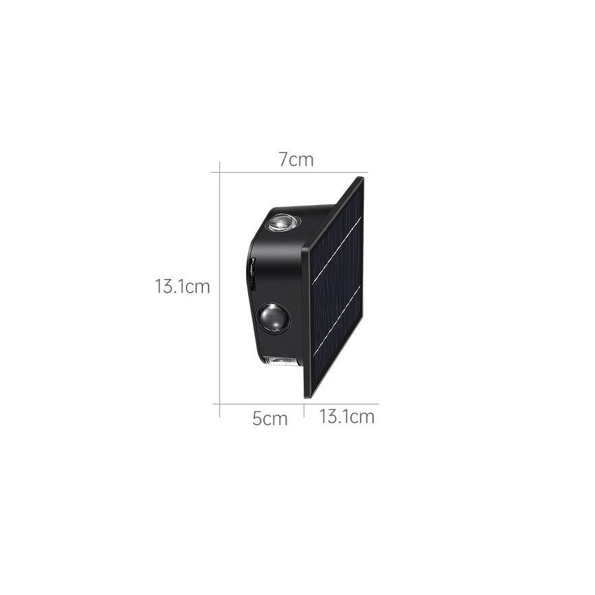 LED Solární nástěnné svítidlo se senzorem LED/2W/5V IP54 1300 mAh