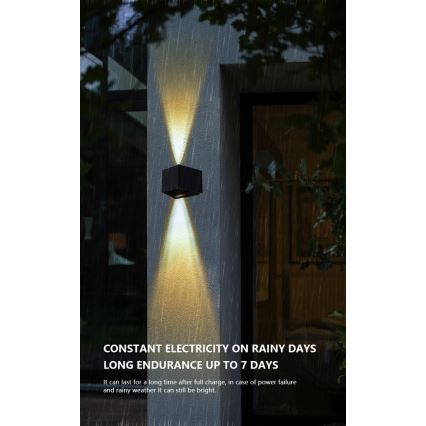 LED Solární nástěnné svítidlo se senzorem LED/2W/5V IP54 1300 mAh