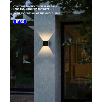 LED Solární nástěnné svítidlo se senzorem LED/2W/5V IP54 1300 mAh