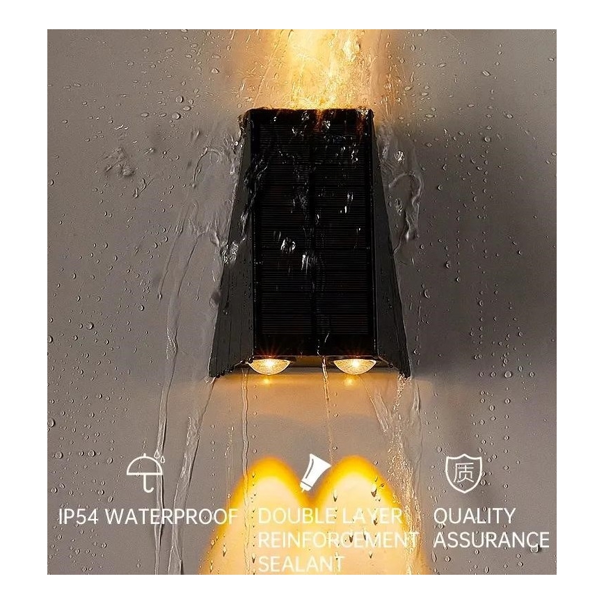 LED Solární nástěnné svítidlo se senzorem LED/2W/5V IP54 1300 mAh