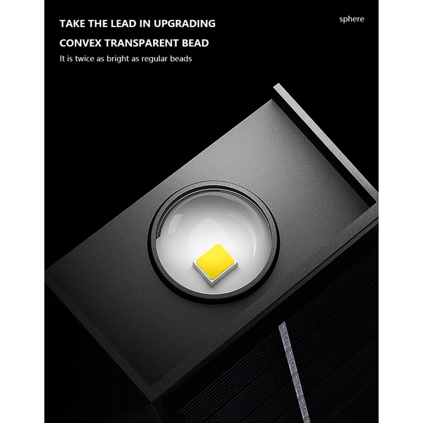 LED Solární nástěnné svítidlo se senzorem LED/2W/5V IP54 1300 mAh