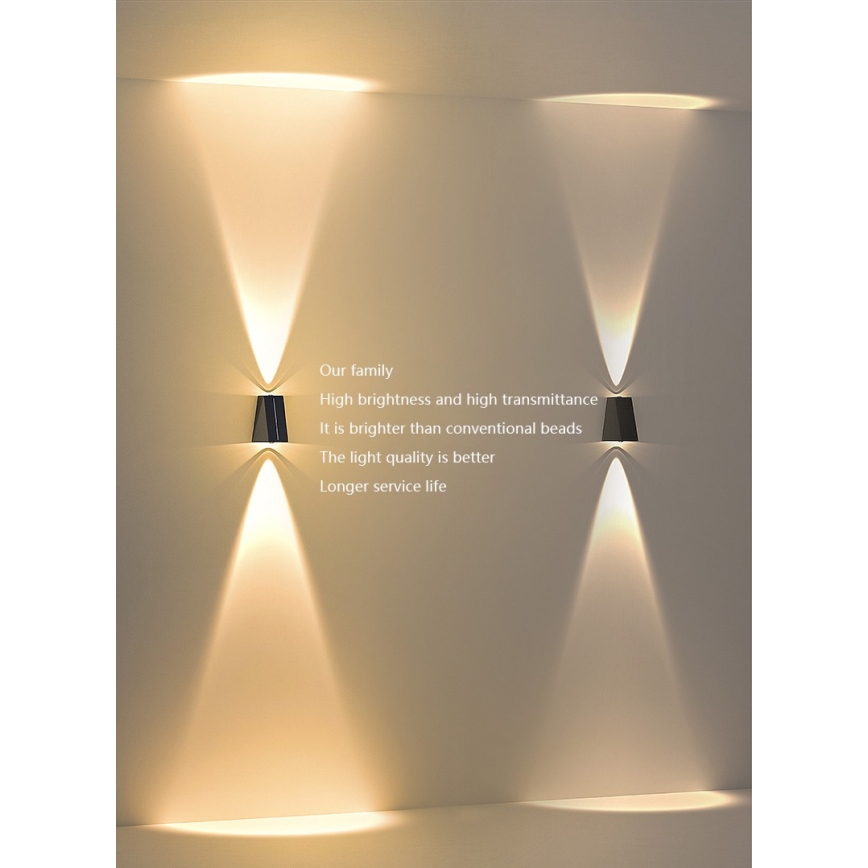 LED Solární nástěnné svítidlo se senzorem LED/2W/5V IP54 1300 mAh