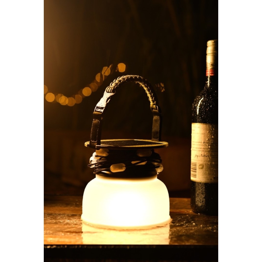 LED RGB Přenosná solární nabíjecí lampa s LED řetězem LED/10W/5V 3600 mAh IP65 3600 mAh