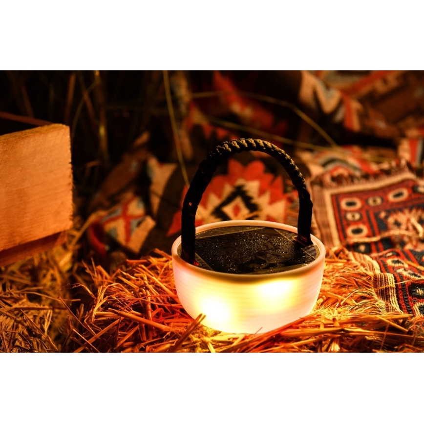 LED RGB Přenosná solární nabíjecí lampa s LED řetězem LED/10W/5V 3600 mAh IP65 3600 mAh