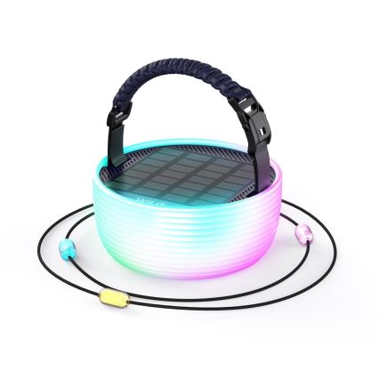LED RGB Přenosná solární nabíjecí lampa s LED řetězem LED/10W/5V 3600 mAh IP65 3600 mAh