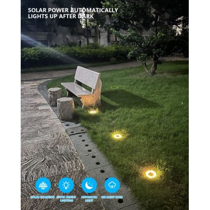 SADA 4x LED Venkovní solární osvětlení se senzorem LED/0,048W/2V IP68 600 mAh
