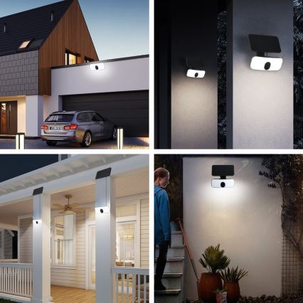 LED Solární nástěnné svítidlo se senzorem LED/13W/3,7V 4000K IP65 400 mAh