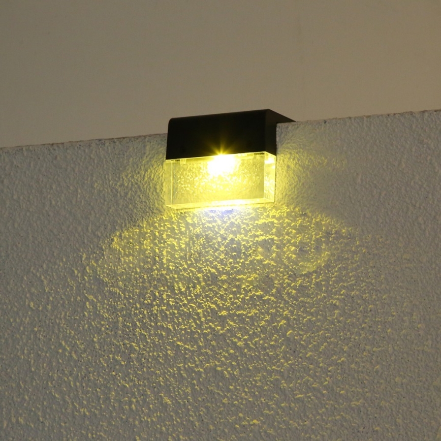 SADA 2x LED RGB Solární nástěnné svítidlo LED/1W/1,2V 3500K IP65 600 mAh