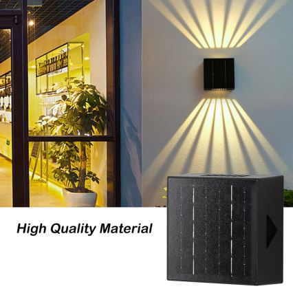 LED Solární nástěnné svítidlo LED/2W/3,7V 4000K IP44 1300 mAh