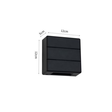 LED Venkovní nástěnné svítidlo LUXLINE 6W/230V 3000K IP54 černá