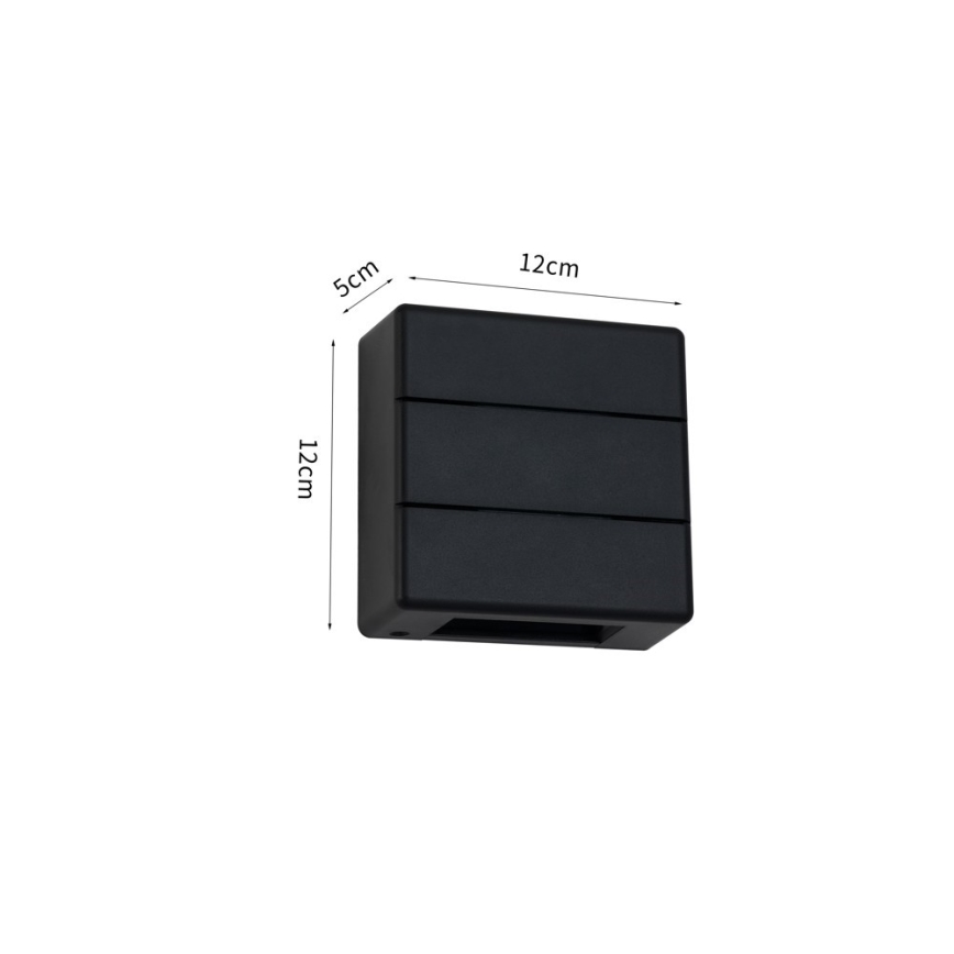 LED Venkovní nástěnné svítidlo LUXLINE 6W/230V 3000K IP54 černá