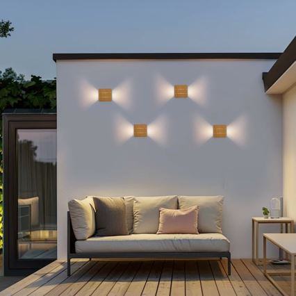 LED Venkovní nástěnné svítidlo LUXLINE LED/6W/230V 3000K IP54 dub