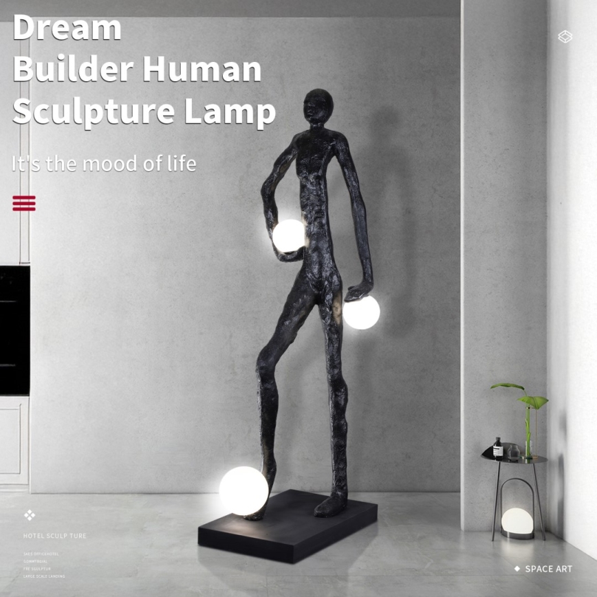 Stojací lampa SILUETTE 3xE27/60W/230V 185 cm Aura
