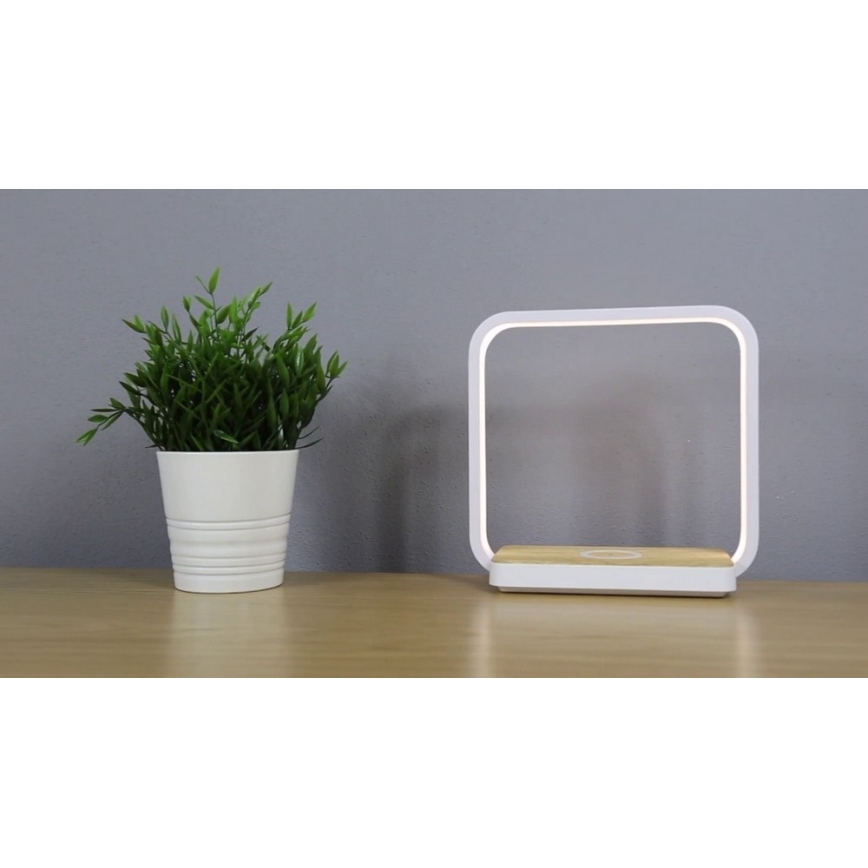LED Stmívatelná dotyková stolní lampa LED/4W/5V bílá s bezdrátovým dobíjením