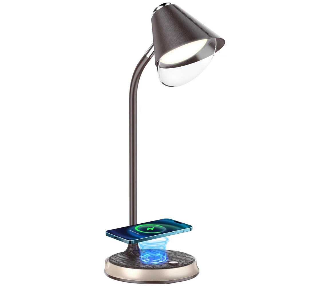   08971L - LED Stmívatelná stolní lampa FINCH LED/9W/12/230V hnědá/zlatá 