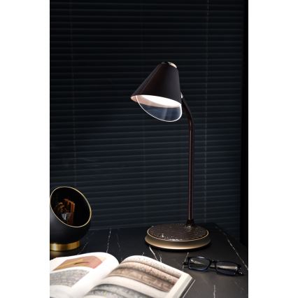 LED Stmívatelná stolní lampa s bezdrátovým nabíjením FINCH LED/9W/12/230V šedá/lesklý chrom
