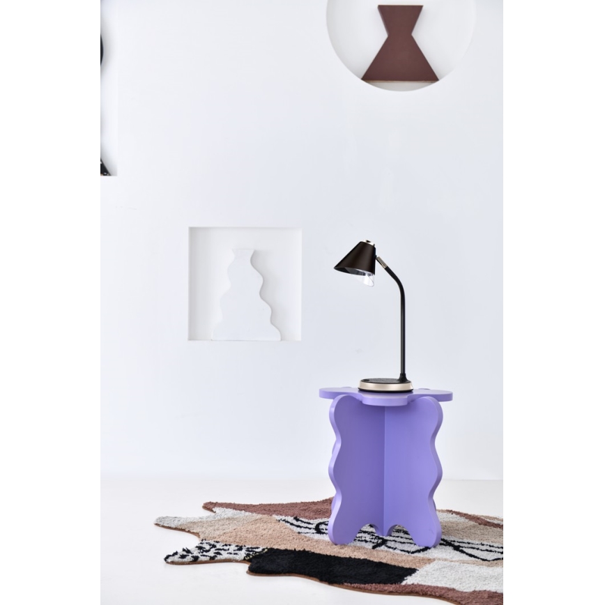 LED Stmívatelná stolní lampa s bezdrátovým nabíjením FINCH LED/9W/12/230V šedá/lesklý chrom