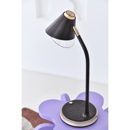 LED Stmívatelná stolní lampa s bezdrátovým nabíjením FINCH LED/9W/12/230V šedá/lesklý chrom