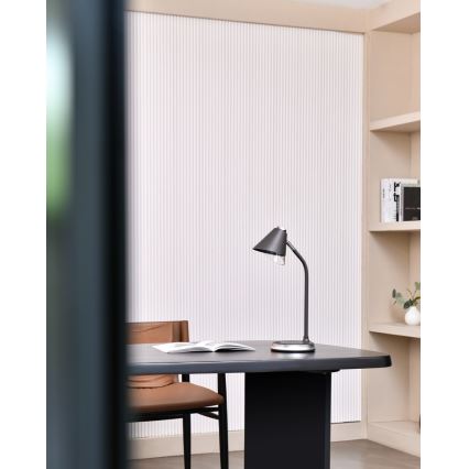 LED Stmívatelná stolní lampa s bezdrátovým nabíjením FINCH LED/9W/12/230V šedá/lesklý chrom
