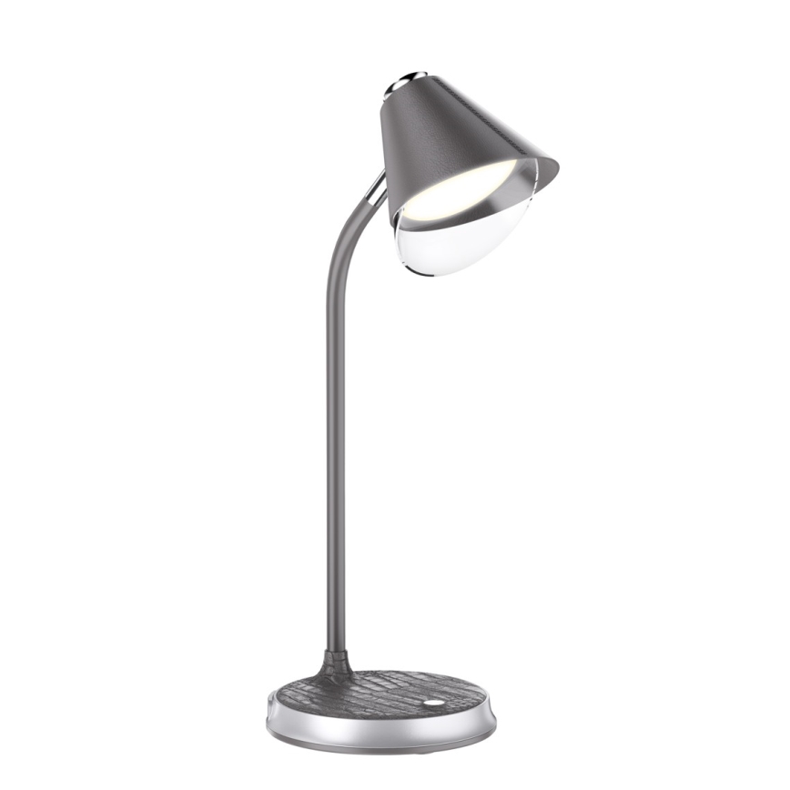 LED Stmívatelná stolní lampa s bezdrátovým nabíjením FINCH LED/9W/12/230V šedá/lesklý chrom