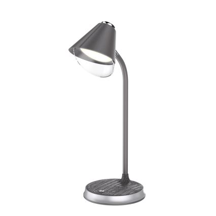LED Stmívatelná stolní lampa s bezdrátovým nabíjením FINCH LED/9W/12/230V šedá/lesklý chrom