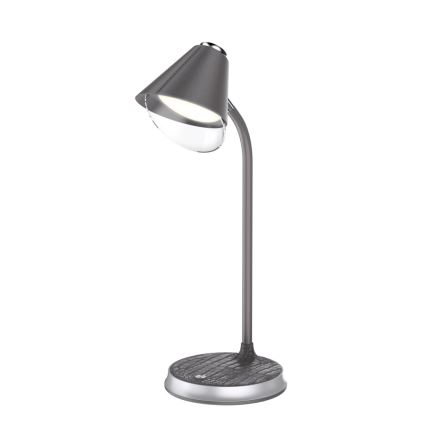 LED Stmívatelná stolní lampa s bezdrátovým nabíjením FINCH LED/9W/12/230V šedá/chrom