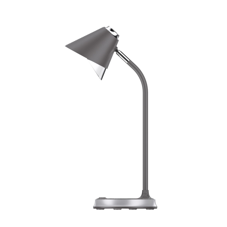 LED Stmívatelná stolní lampa s bezdrátovým nabíjením FINCH LED/9W/12/230V šedá/lesklý chrom