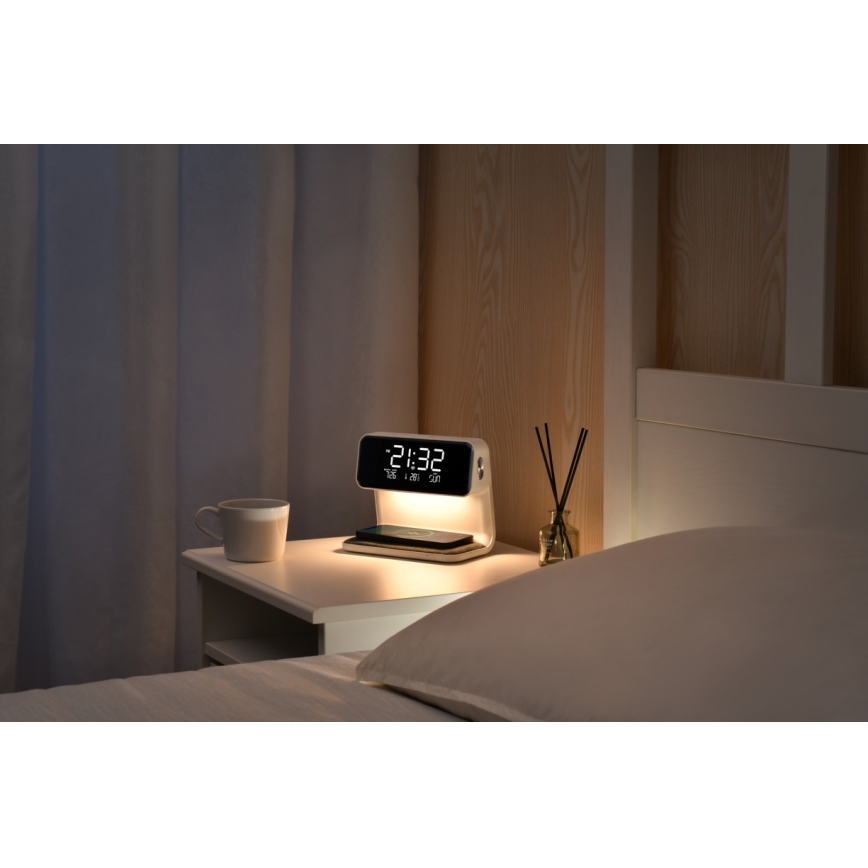 LED Budík s bezdrátovým nabíjením LED/16,5W/12V