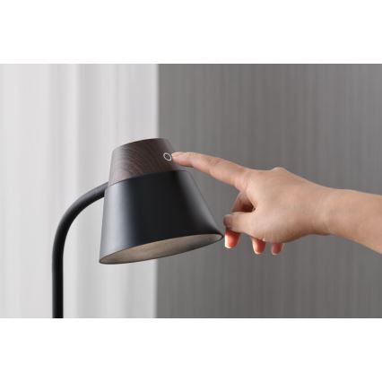 LED+CCT Stmívatelná stolní lampa s bezdrátovým nabíjením QI IDEAL LED/8W/230V 2700/4000/5000K hnědá